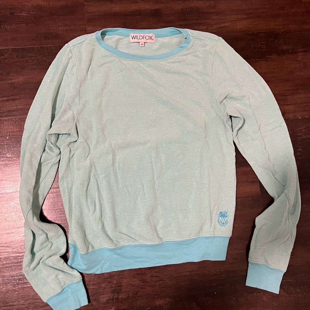 Wildfox Mint Green Crew Neck Sweater